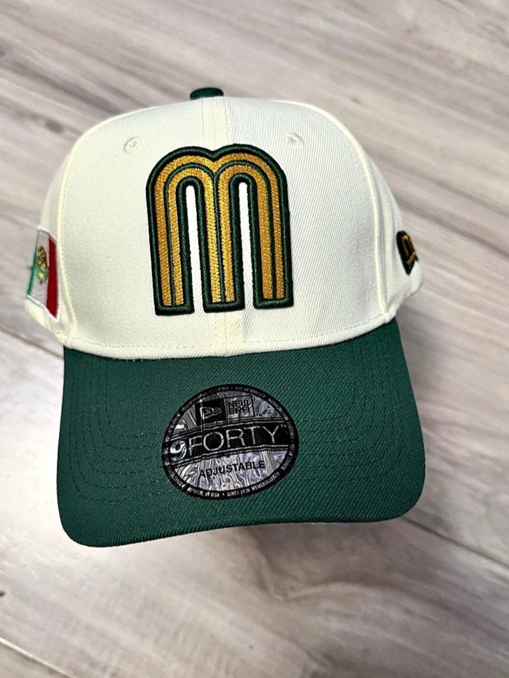Mexico Baseball Hat Anniversary Logos White M-Crown A-Frame